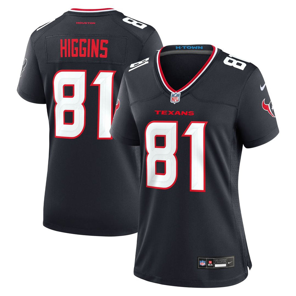 Jayden Higgins Houston Texans Nike Women's Game Jersey - Navy Official NFL Team Apparel Football Fan Gear