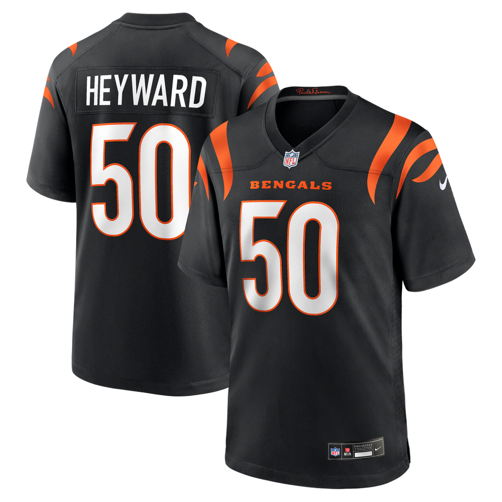 Shaka Heyward Cincinnati Bengals Nike Team Game Jersey - Black Official NFL Team Apparel Football Fan Gear