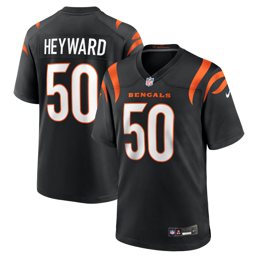 Shaka Heyward Cincinnati Bengals Nike Team Game Jersey - Black Official NFL Team Apparel Football Fan Gear