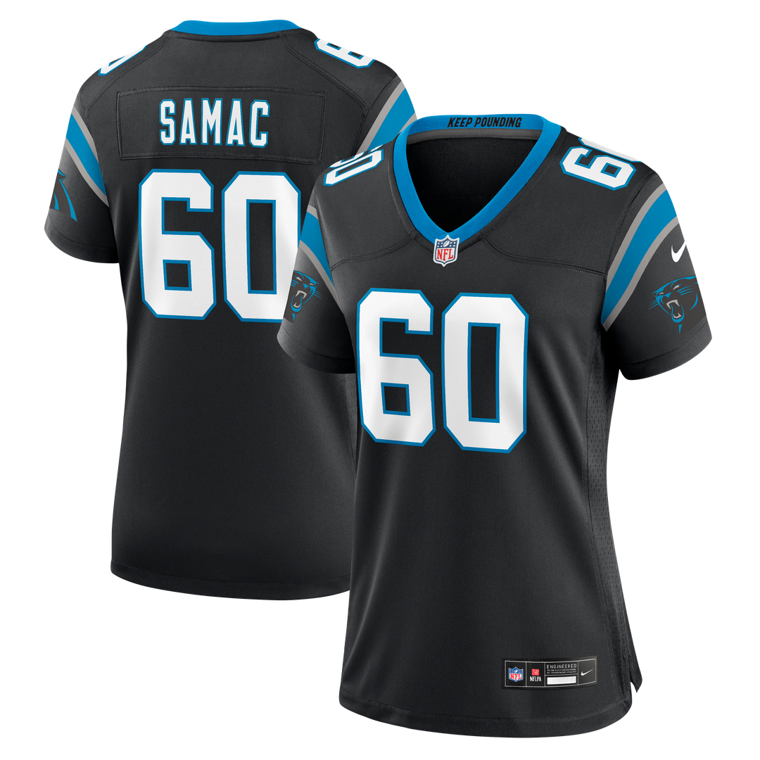 Nick Samac Carolina Panthers Nike Women's Team Game Jersey - Black Official NFL Team Apparel Football Fan Gear