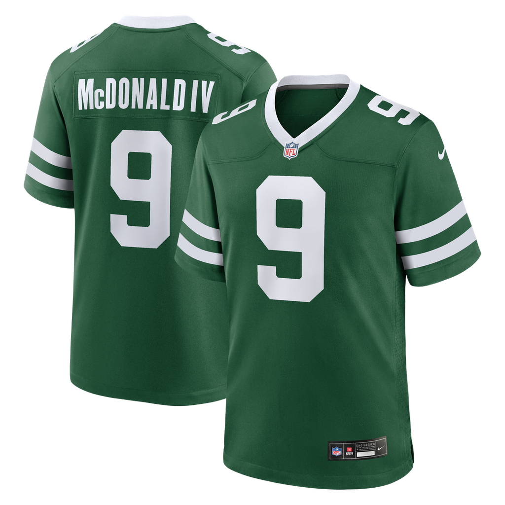 Will McDonald IV New York Jets Nike Team Game Jersey - Legacy Green Official NFL Team Apparel Football Fan Gear