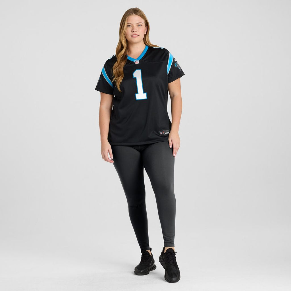 Number 1 Mom Carolina Panthers Nike Women's Game Jersey - Black Official NFL Team Apparel Football Fan Gear