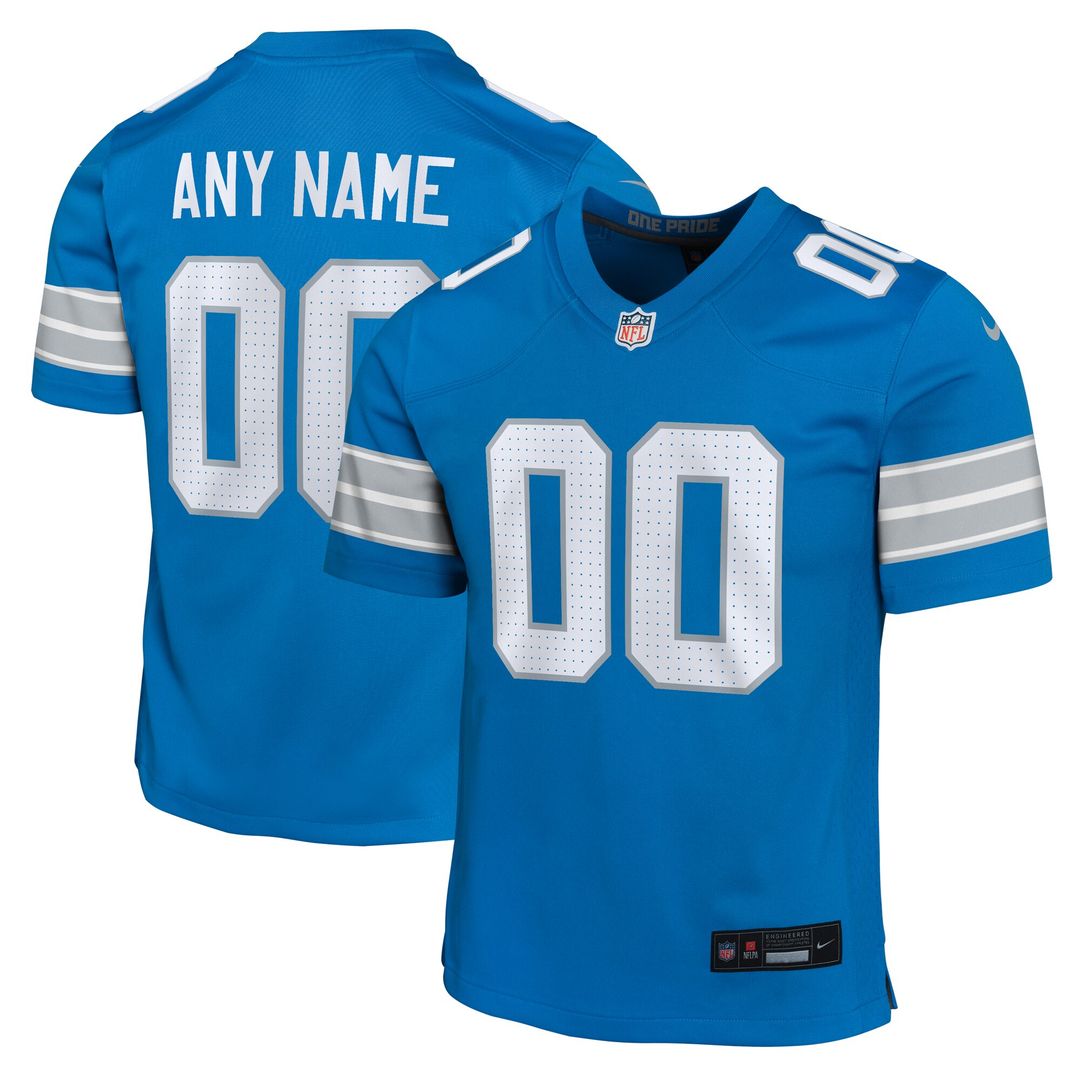 Detroit Lions Nike Youth Custom Game Jersey - Blue Official NFL Team Apparel Football Fan Gear