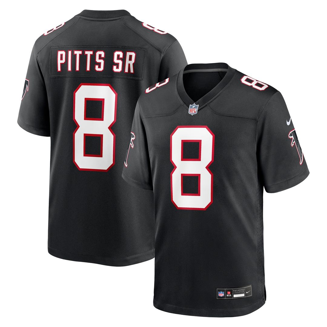 Kyle Pitts Sr. Atlanta Falcons Nike Alternate Game Jersey - Black Official NFL Team Apparel Football Fan Gear