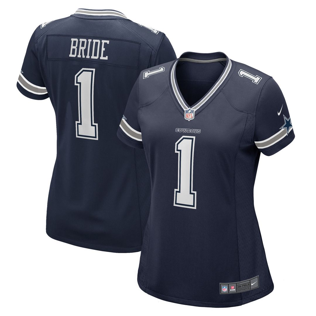 Number 1 Bride Dallas Cowboys Nike Women's Game Jersey - Navy Official NFL Team Apparel Football Fan Gear