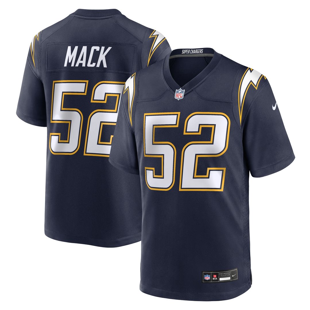 Khalil Mack Los Angeles Chargers Nike Alternate Charger Power Game Player Jersey - Gold Official NFL Team Apparel Football Fan Gear