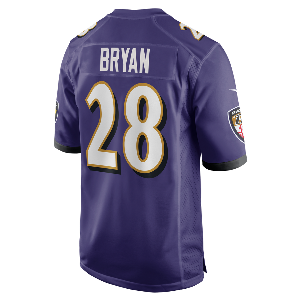 Taven Bryan Baltimore Ravens Nike Team Game Jersey - Purple Official NFL Team Apparel Football Fan Gear