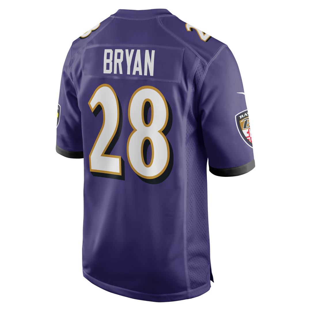 Taven Bryan Baltimore Ravens Nike Team Game Jersey - Purple Official NFL Team Apparel Football Fan Gear