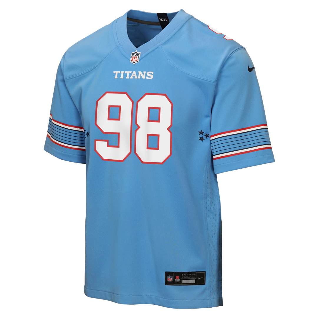 Jeffery Simmons Tennessee Titans Nike Youth Game Jersey - Light Blue Official NFL Team Apparel Football Fan Gear