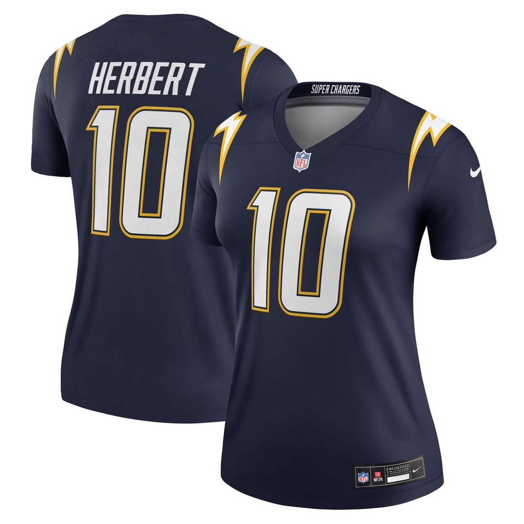 Justin Herbert Los Angeles Chargers Nike Women's Alternate Super Chargers Legend Player Performance Top - Navy NFL Fan Gear Popular Style