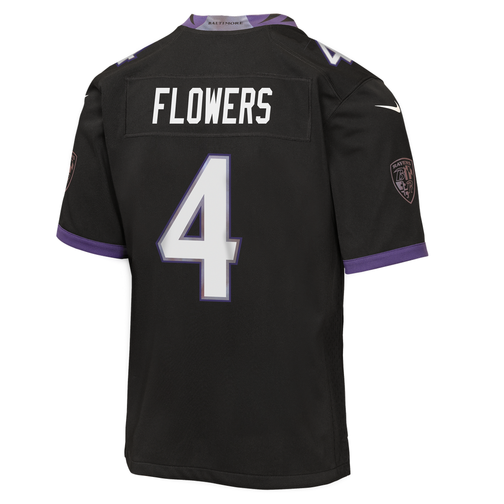 Zay Flowers Baltimore Ravens Nike Youth Alternate Game Jersey - Black Official NFL Team Apparel Football Fan Gear
