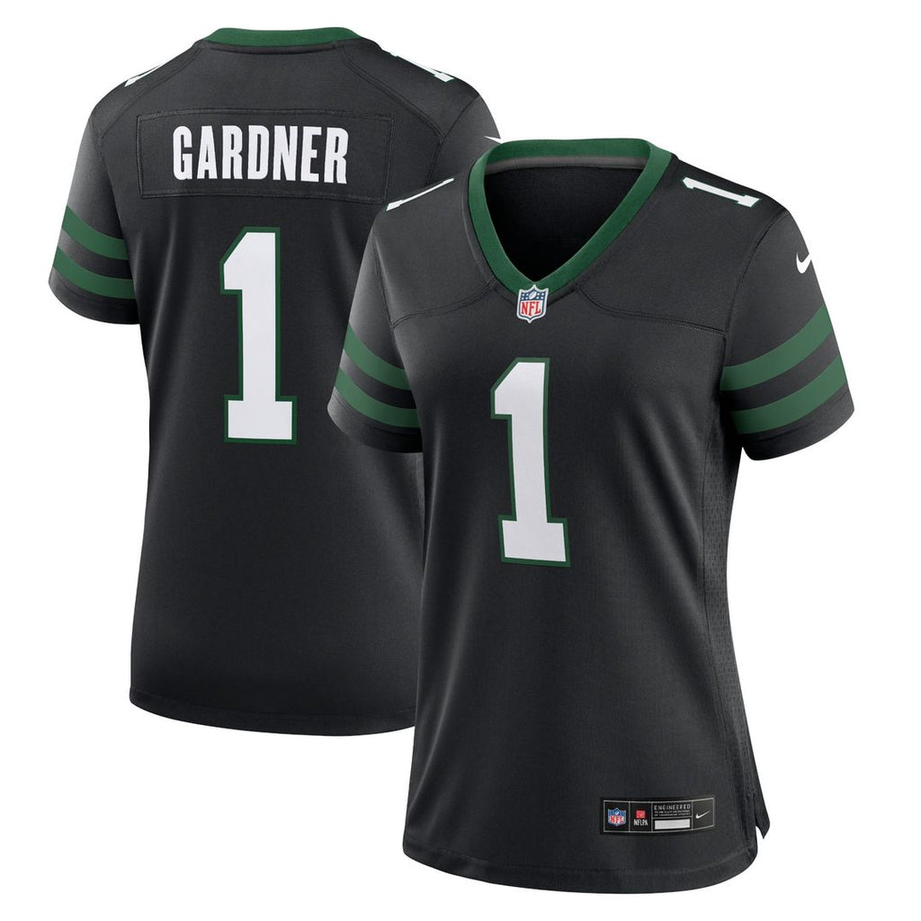 Ahmad Sauce Gardner New York Jets Nike Women's Alternate Game Jersey - Legacy Black Official NFL Team Apparel Football Fan Gear