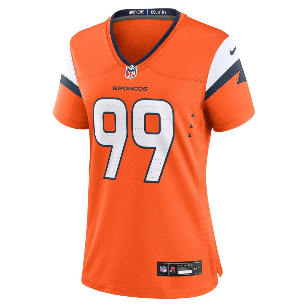 Zach Allen Denver Broncos Nike Women's Team Game Jersey - Orange Official NFL Team Apparel Football Fan Gear