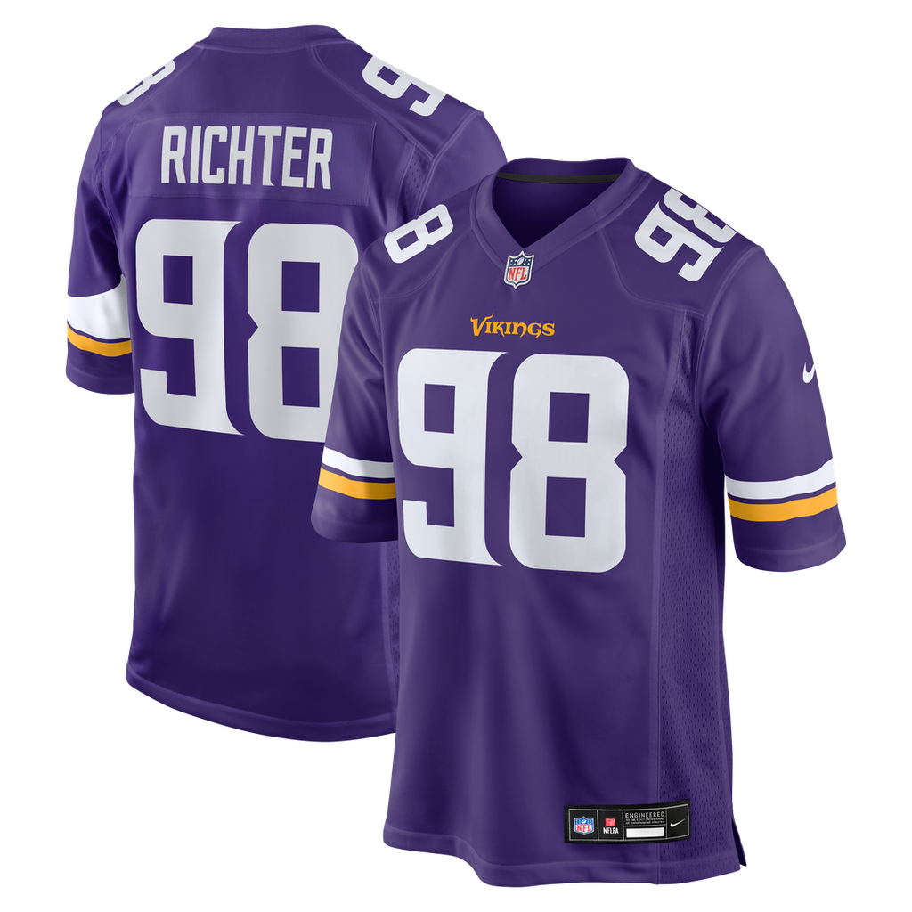 Bo Richter Minnesota Vikings Nike Team Game Jersey - Purple Official NFL Team Apparel Football Fan Gear