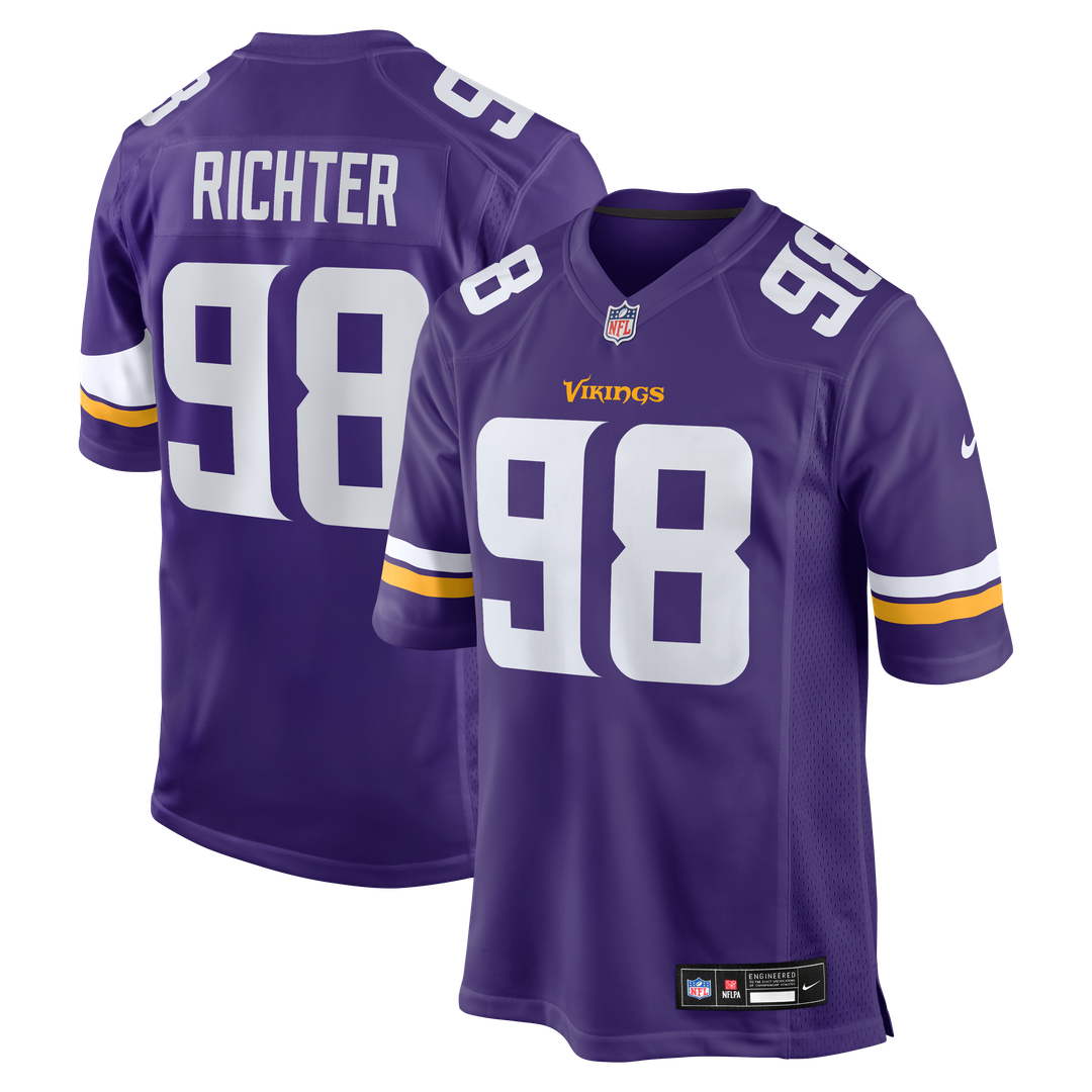 Bo Richter Minnesota Vikings Nike Team Game Jersey - Purple Official NFL Team Apparel Football Fan Gear