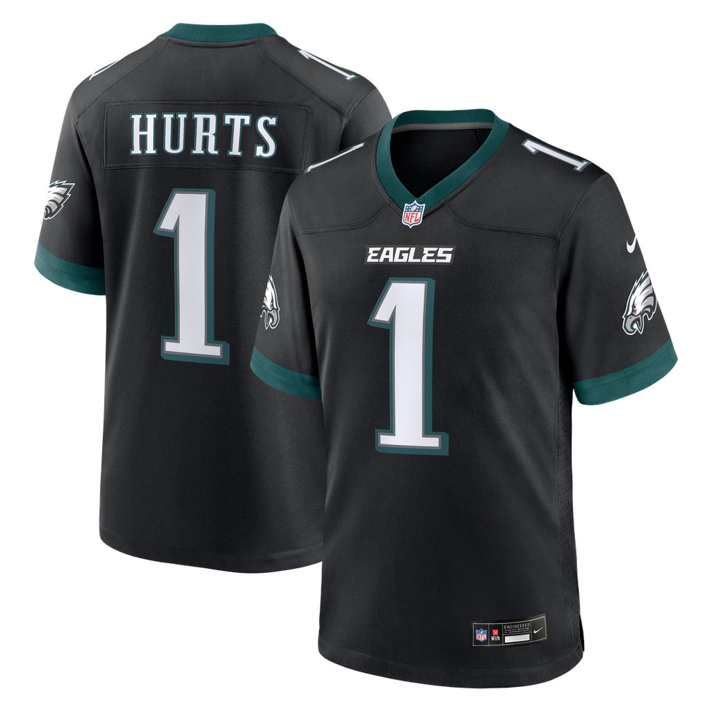 Jalen Hurts Philadelphia Eagles Nike Alternate Game Jersey - Black Official NFL Team Apparel Football Fan Gear