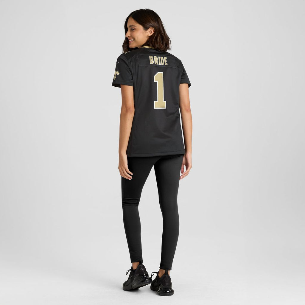 Number 1 Bride New Orleans Saints Nike Women's Game Jersey - Black Official NFL Team Apparel Football Fan Gear