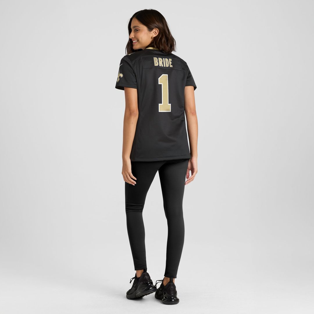 Number 1 Bride New Orleans Saints Nike Women's Game Jersey - Black Official NFL Team Apparel Football Fan Gear