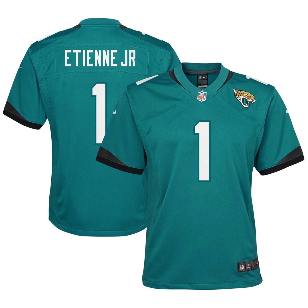 Travis Etienne Jacksonville Jaguars Nike Youth Game Jersey - Teal Official NFL Team Apparel Football Fan Gear