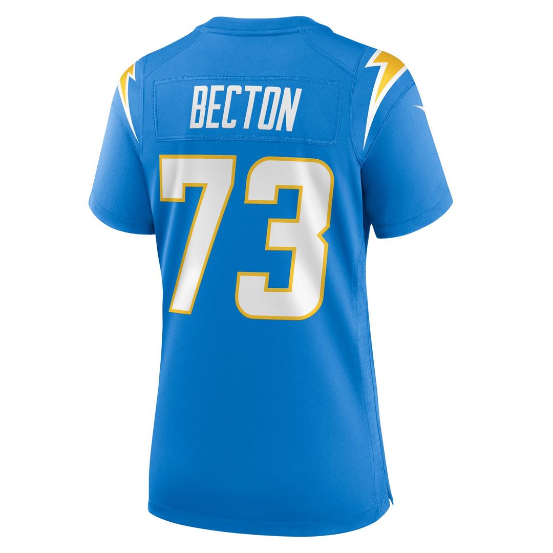 Mekhi Becton Los Angeles Chargers Nike Women's Team Game Jersey - Powder Blue Official NFL Team Apparel Football Fan Gear
