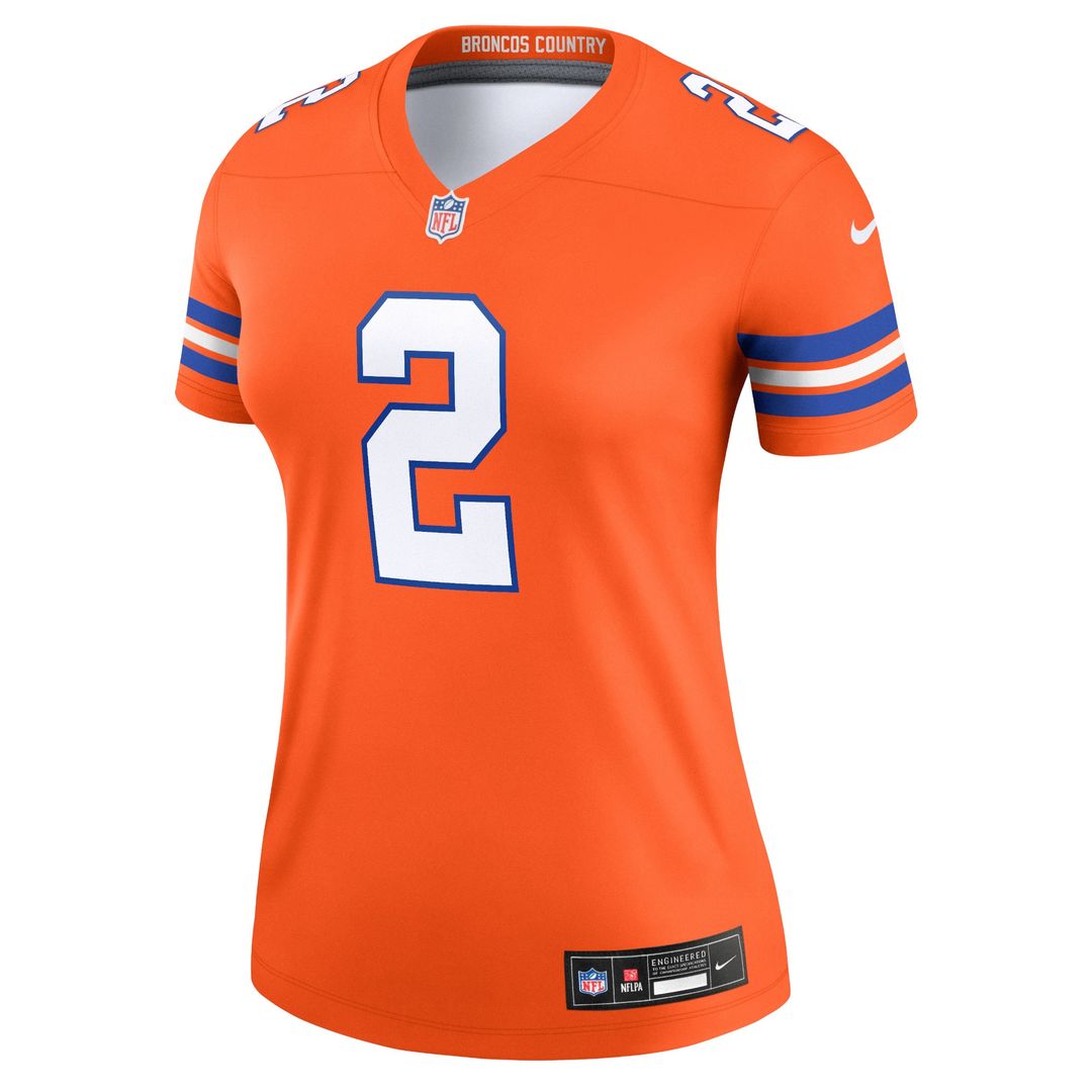 Patrick Surtain II Denver Broncos Nike Women's Alternate Legend Player Performance Top - Mile High Collection 1977 Throwback Orange NFL Fan Gear Popul