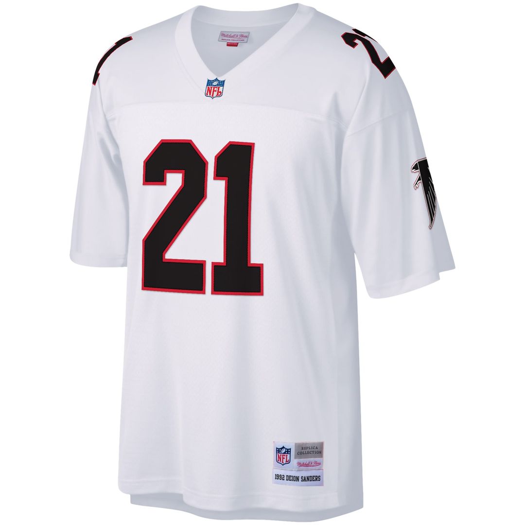 Deion Sanders Atlanta Falcons Mitchell & Ness Legacy Replica Jersey - White Official NFL Team Apparel Football Fan Gear