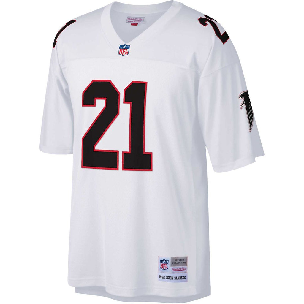 Deion Sanders Atlanta Falcons Mitchell & Ness Big & Tall 1992 Retired Player Replica Jersey - Black Official NFL Team Apparel Football Fan Gear