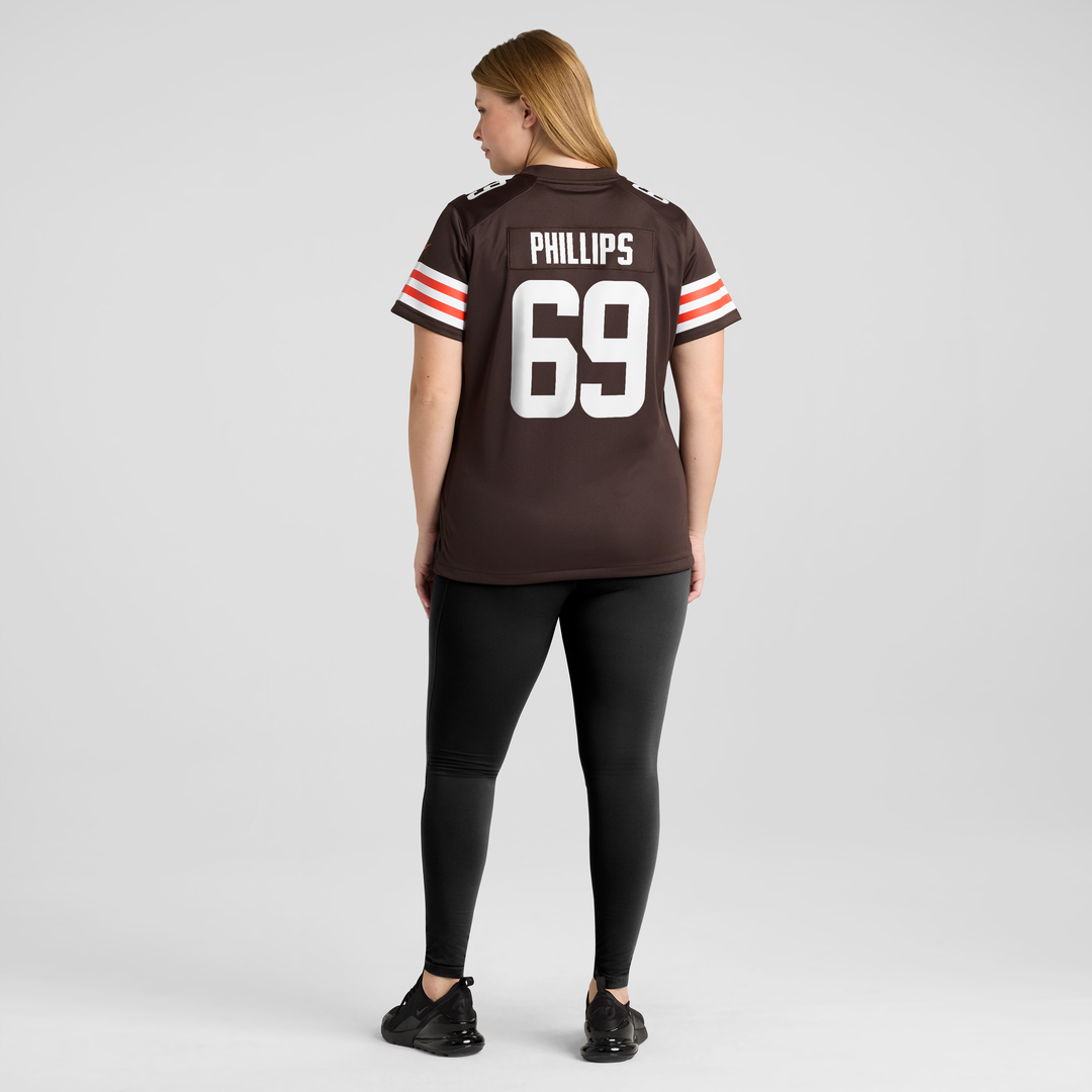 Tyre Phillips Cleveland Browns Nike Women's Team Game Jersey - Brown Official NFL Team Apparel Football Fan Gear