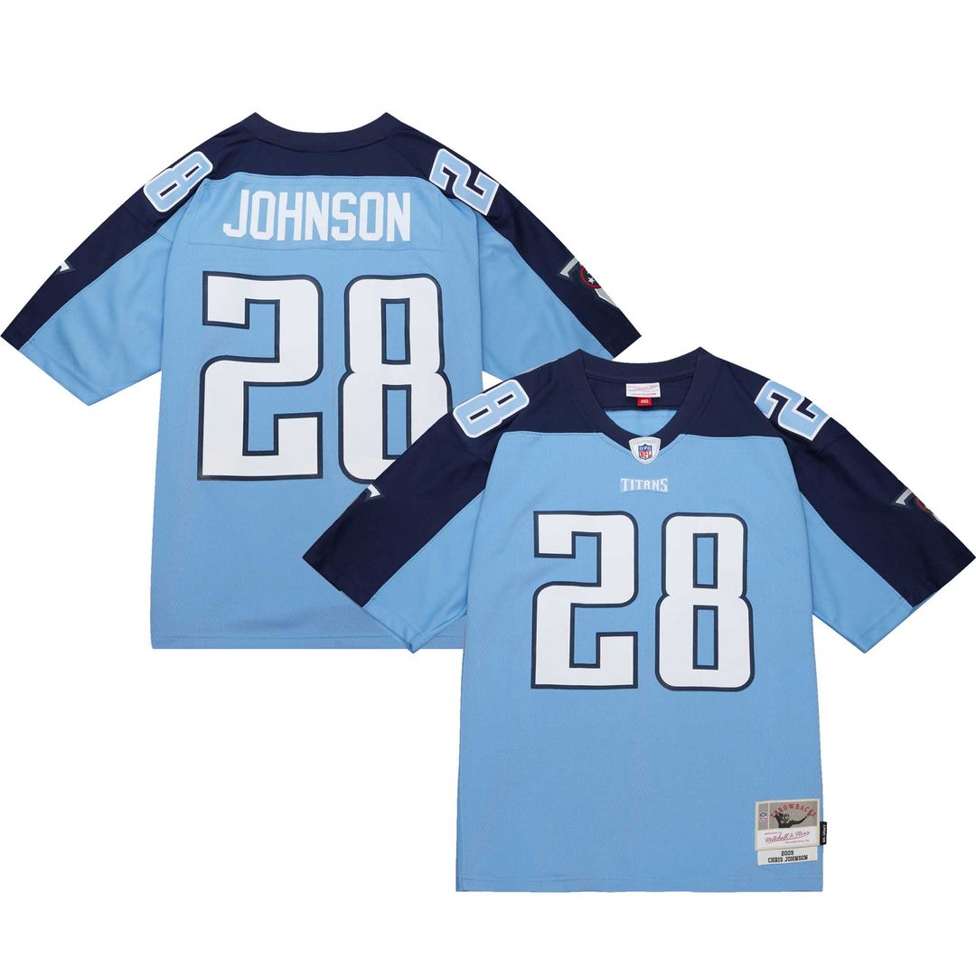 Chris Johnson Tennessee Titans Mitchell & Ness Legacy Replica Jersey - Light Blue Official NFL Team Apparel Football Fan Gear