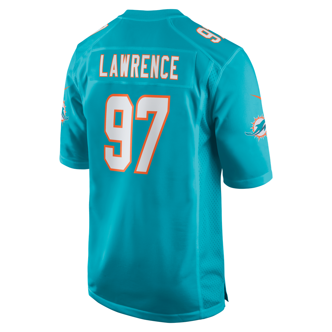Rashard Lawrence Miami Dolphins Nike Team Game Jersey - Aqua Official NFL Team Apparel Football Fan Gear