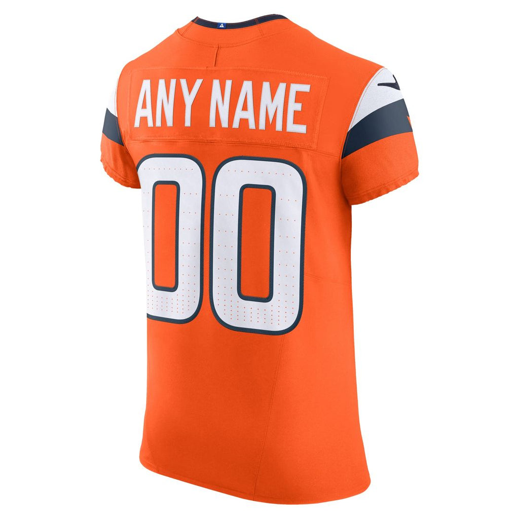 Denver Broncos Nike Team Vapor F.U.S.E. Elite Custom Jersey - Orange Official NFL Team Apparel Football Fan Gear