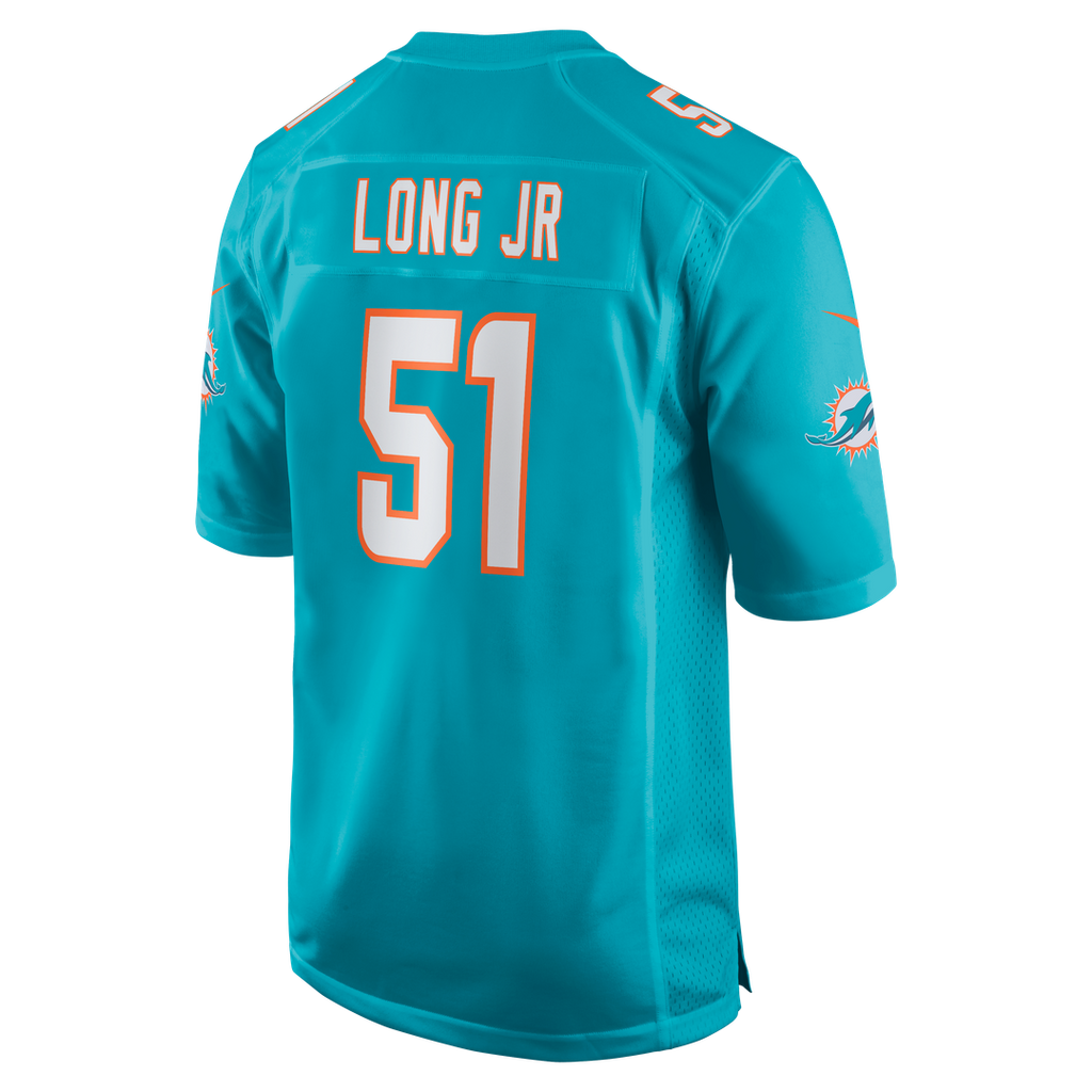 David Long Jr. Miami Dolphins Nike Game Jersey - Aqua Official NFL Team Apparel Football Fan Gear