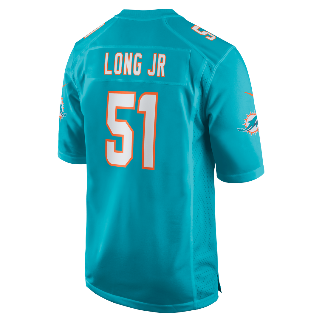 David Long Jr. Miami Dolphins Nike Game Jersey - Aqua Official NFL Team Apparel Football Fan Gear