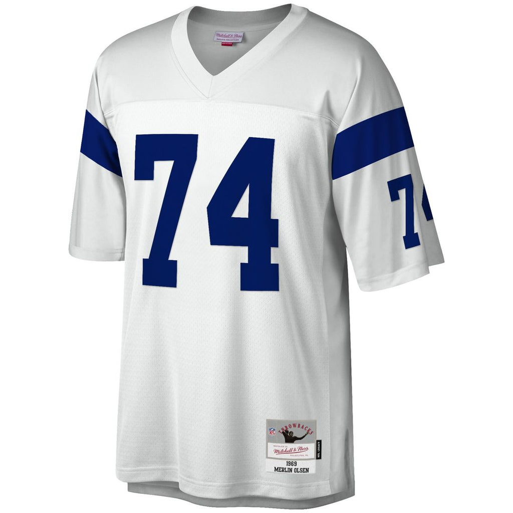 Merlin Olsen Los Angeles Rams Mitchell & Ness Legacy Replica Jersey - White Official NFL Team Apparel Football Fan Gear