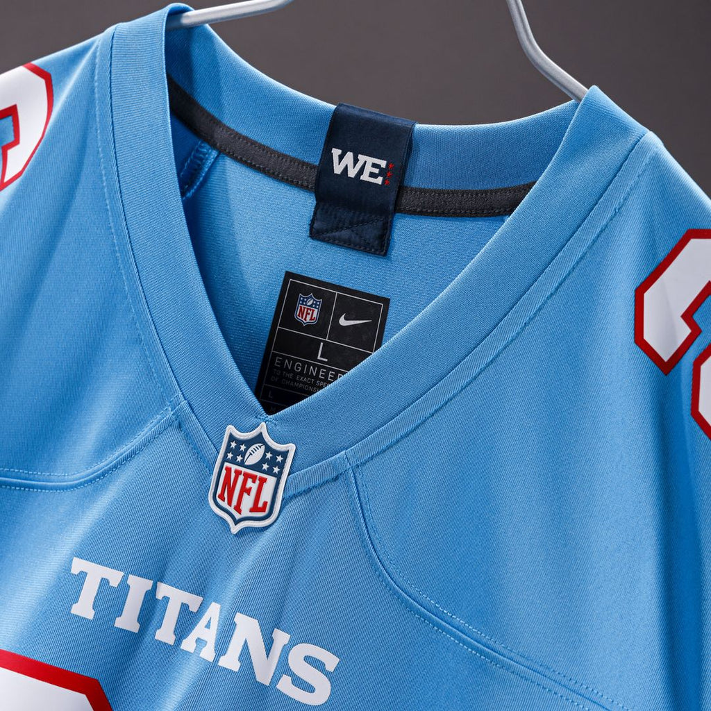 Keldric Faulk Tennessee Titans Nike 2026 NFL Draft First Round Pick No.31 Game Jersey - Light Blue Official NFL Team Apparel Football Fan Gear