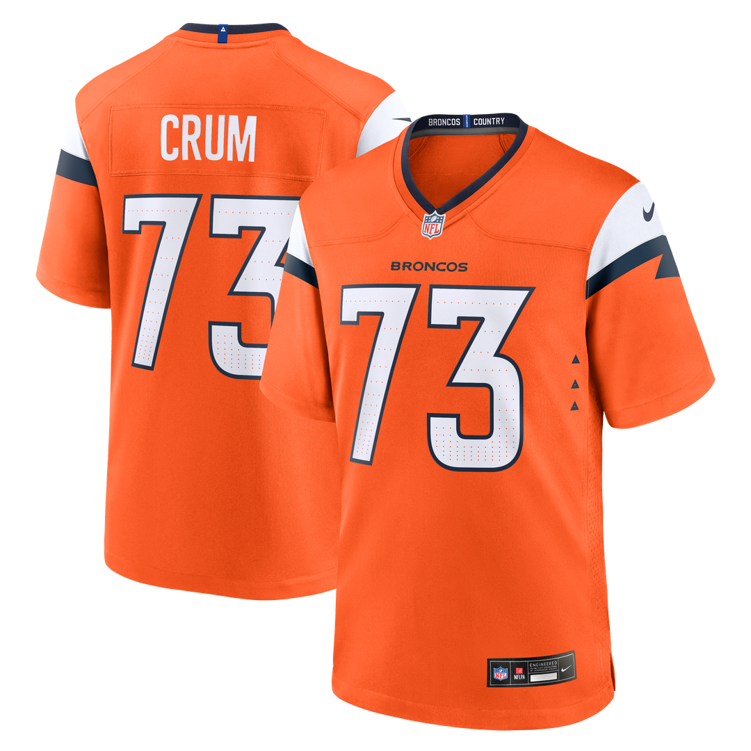 Frank Crum Denver Broncos Nike Team Game Jersey - Orange Official NFL Team Apparel Football Fan Gear