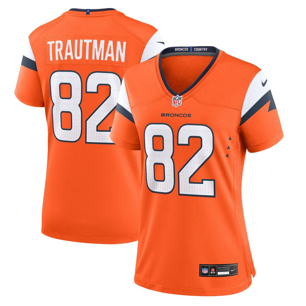 Adam Trautman Denver Broncos Nike Women's Team Game Jersey - Orange Official NFL Team Apparel Football Fan Gear