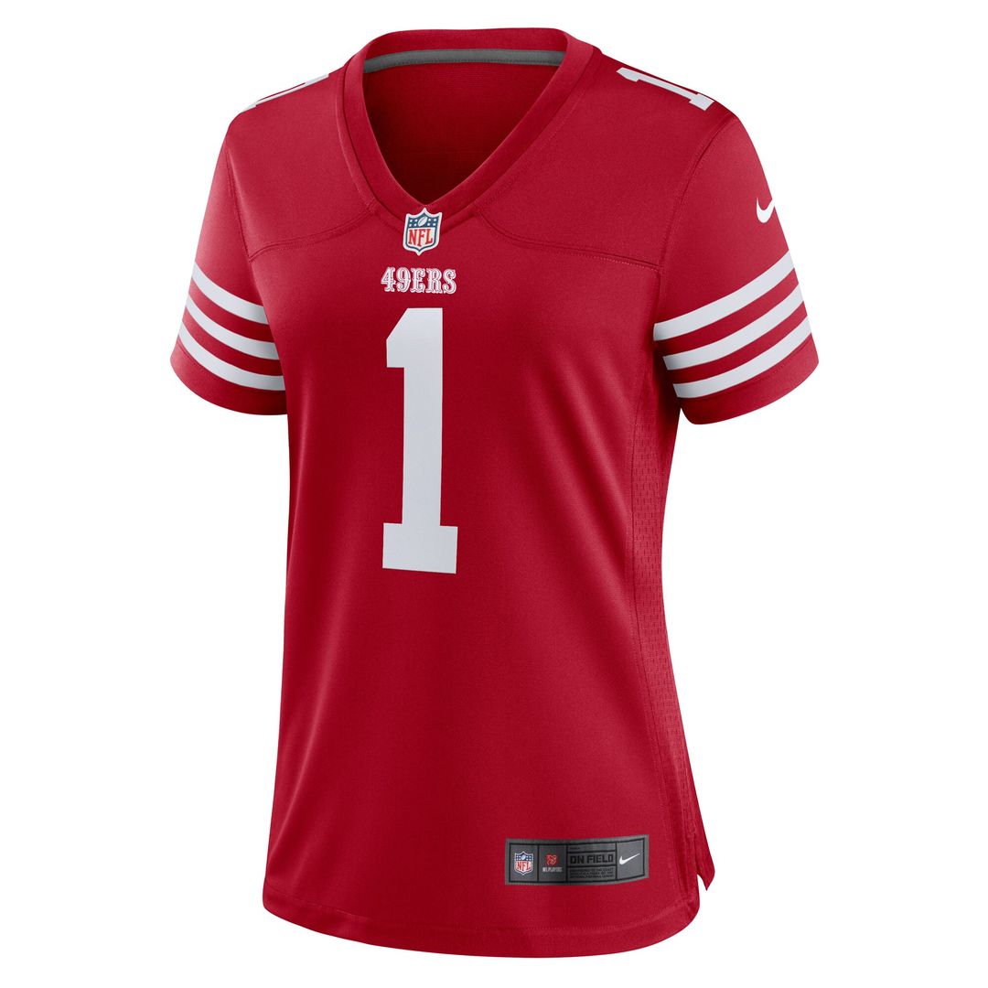 Number 1 Bride San Francisco 49ers Nike Women's Game Jersey - Scarlet Official NFL Team Apparel Football Fan Gear
