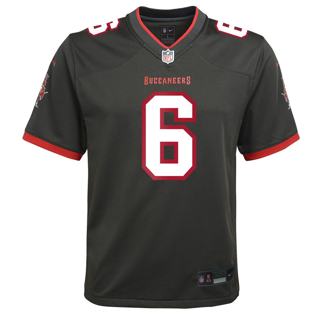 Baker Mayfield Tampa Bay Buccaneers Nike Youth Game Jersey - Pewter Official NFL Team Apparel Football Fan Gear