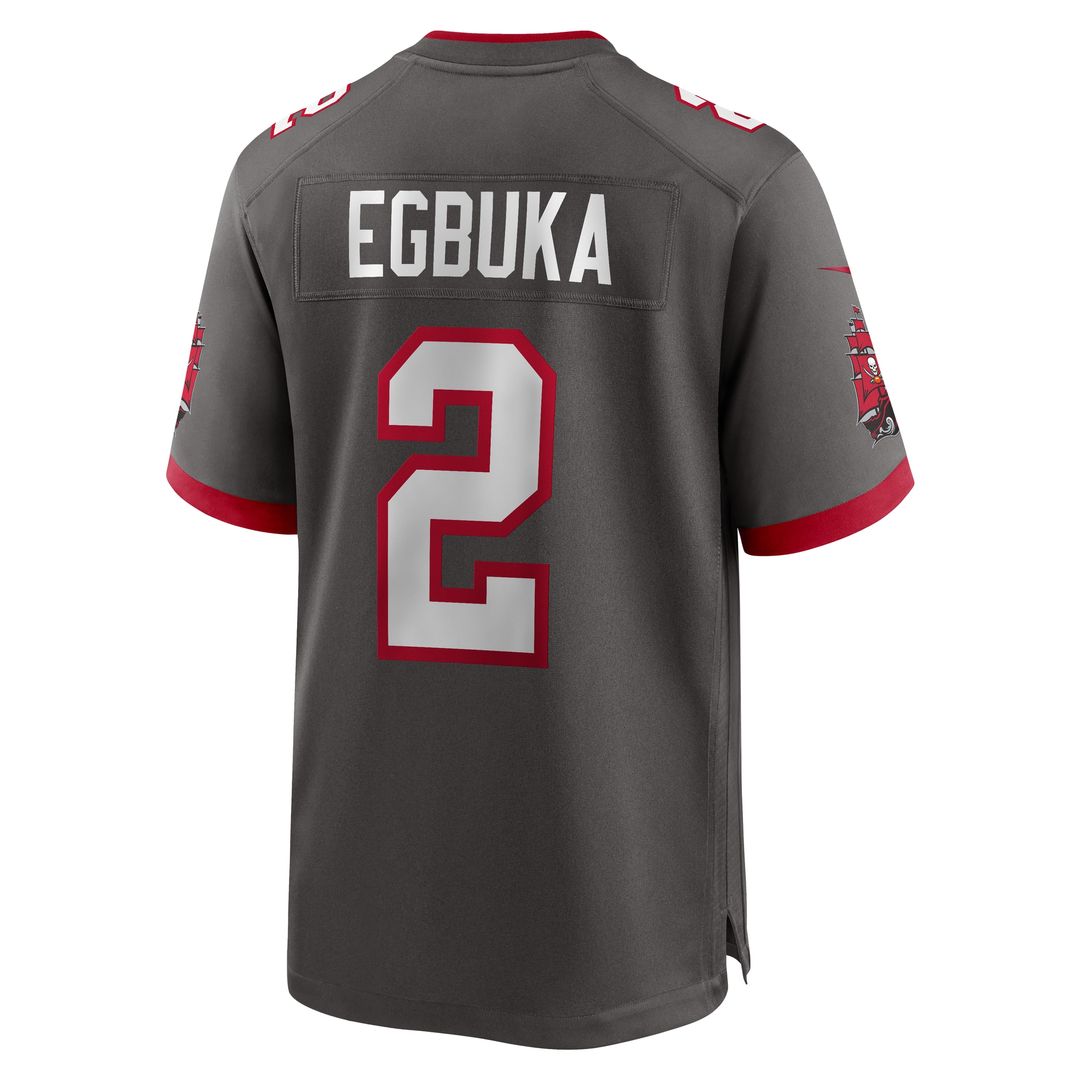Emeka Egbuka Tampa Bay Buccaneers Nike Alternate Game Player Jersey - Pewter Official NFL Team Apparel Football Fan Gear