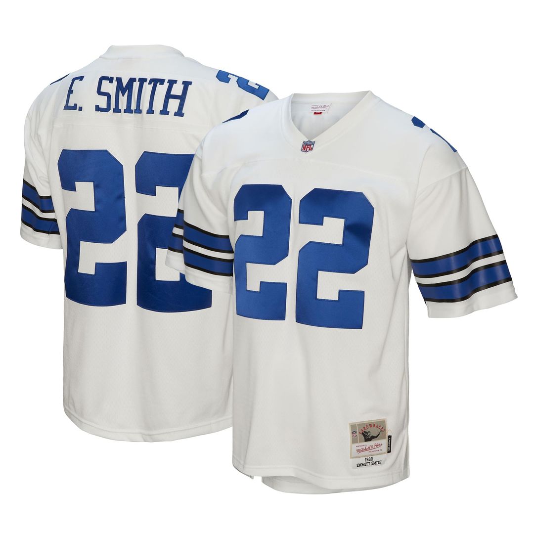 Emmitt Smith Dallas Cowboys Mitchell & Ness Youth Retired Player Legacy Jersey - White Official NFL Team Apparel Football Fan Gear