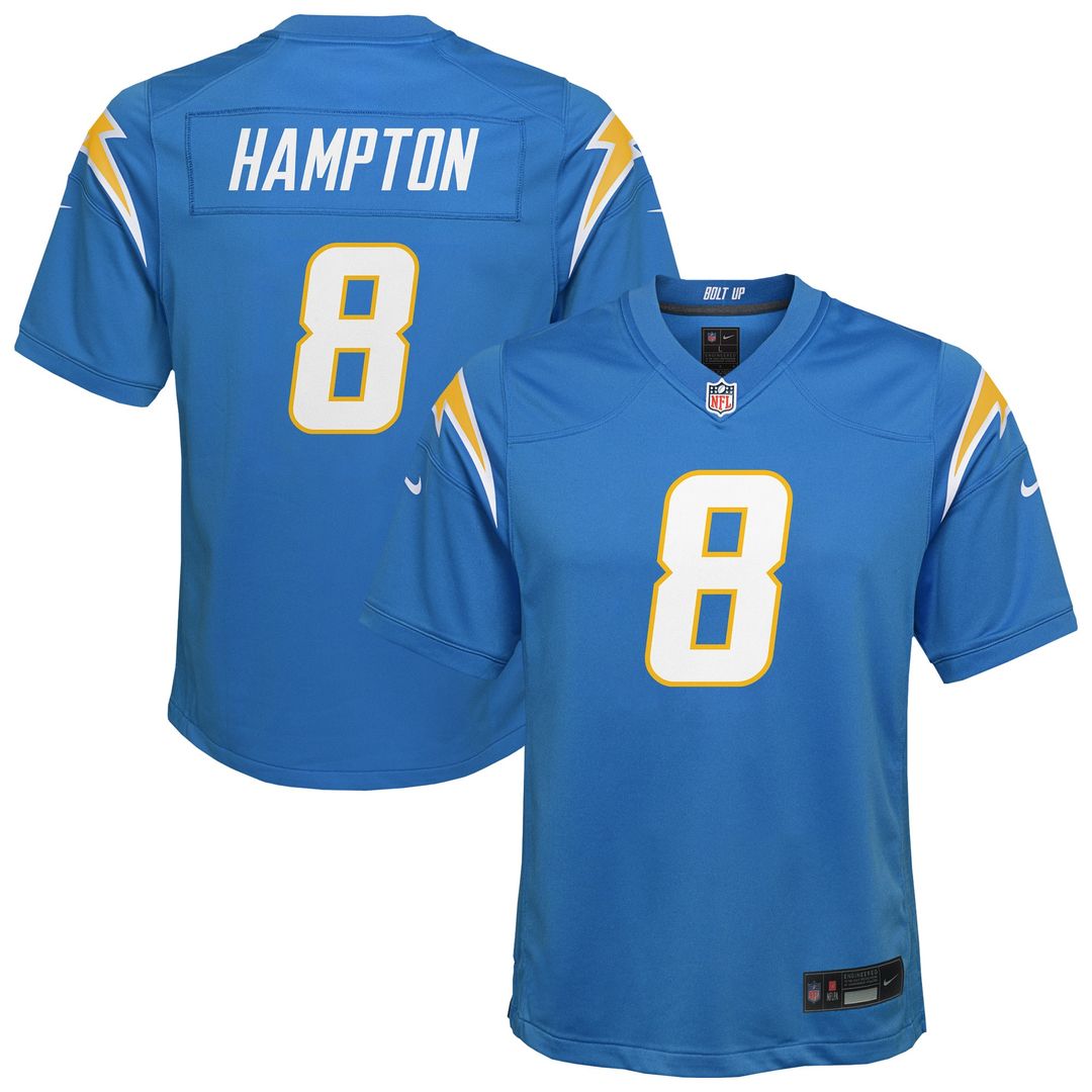 Omarion Hampton Los Angeles Chargers Nike Youth Team Game Jersey - Powder Blue Official NFL Team Apparel Football Fan Gear