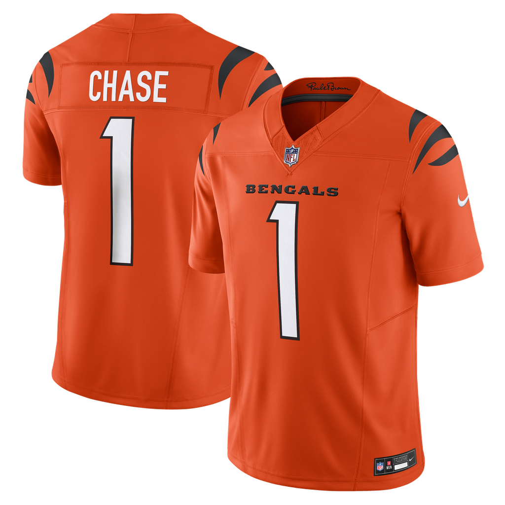 Ja'Marr Chase Cincinnati Bengals Nike Vapor F.U.S.E. Limited Jersey - Orange Official NFL Team Apparel Football Fan Gear