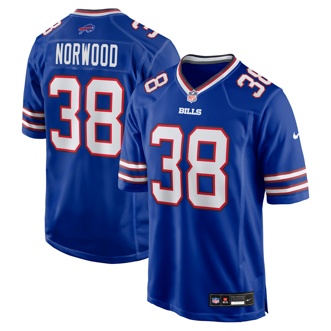 Tre Norwood Buffalo Bills Nike Team Game Jersey - Royal Official NFL Team Apparel Football Fan Gear