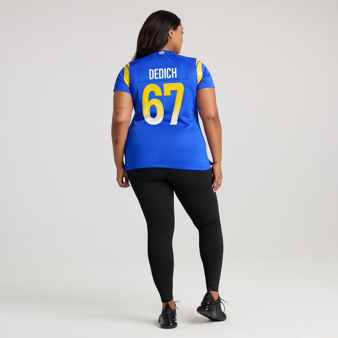 Justin Dedich Los Angeles Rams Nike Women's Game Jersey - Royal Official NFL Team Apparel Football Fan Gear