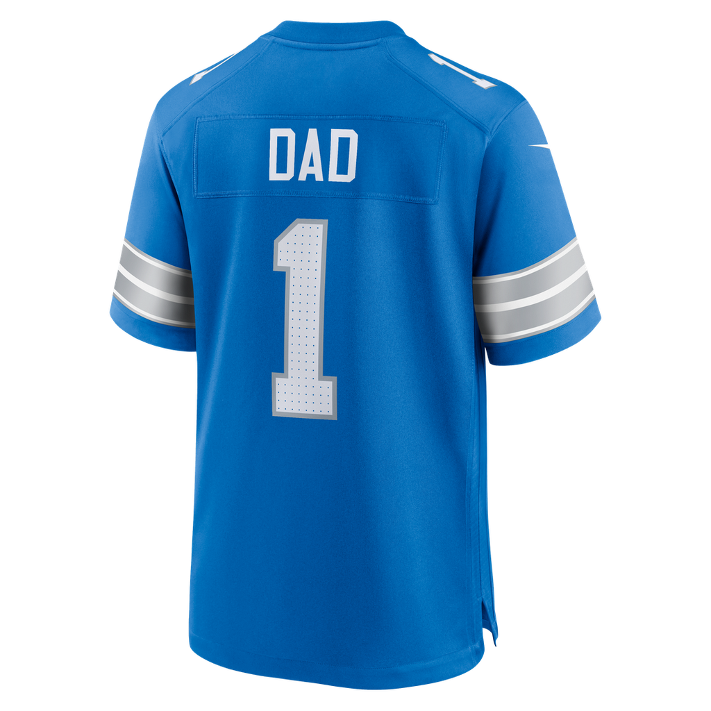 Number 1 Dad Detroit Lions Nike Game Jersey - Blue Official NFL Team Apparel Football Fan Gear