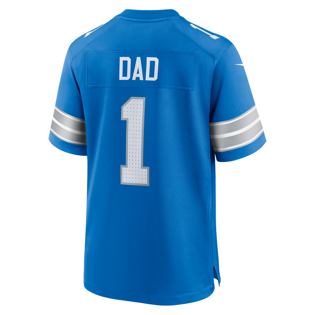 Number 1 Dad Detroit Lions Nike Game Jersey - Blue Official NFL Team Apparel Football Fan Gear