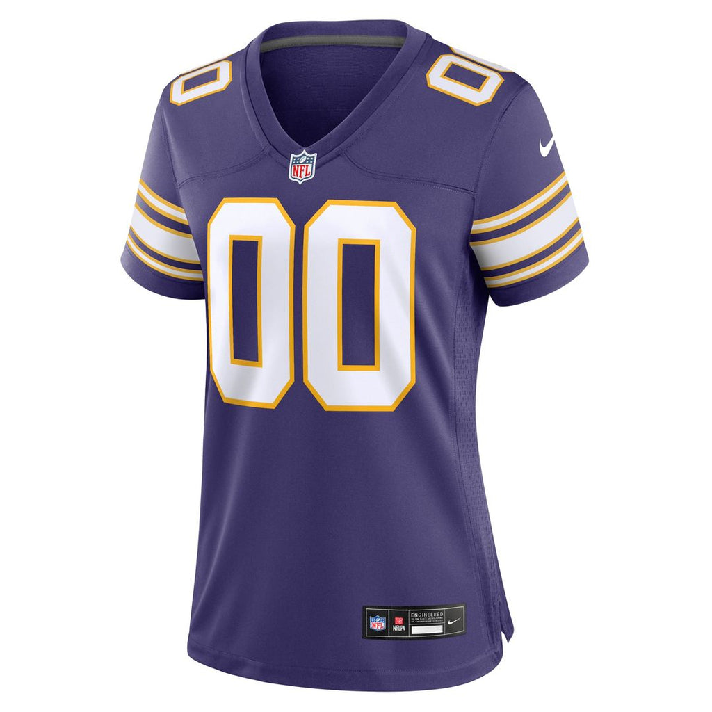 Minnesota Vikings Nike Women's Classic Custom Game Jersey - Purple Official NFL Team Apparel Football Fan Gear