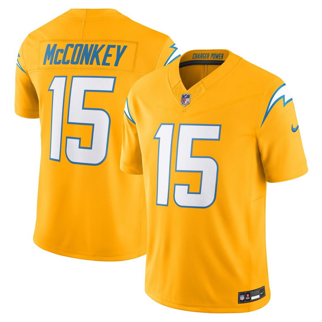 Ladd McConkey Los Angeles Chargers Nike Alternate Charger Power Vapor F.U.S.E. Limited Jersey - Gold Official NFL Team Apparel Football Fan Gear