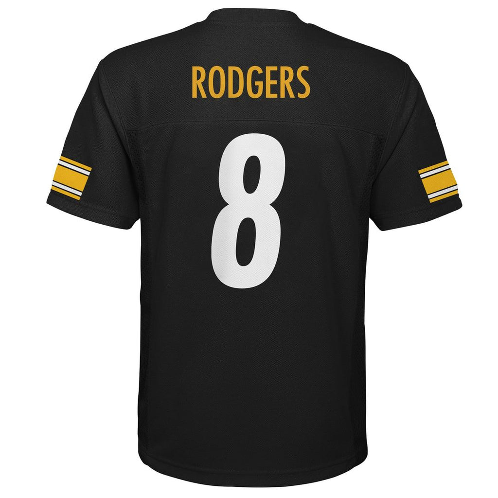 Aaron Rodgers Pittsburgh Steelers Outerstuff Youth Replica Player Jersey - Black Official NFL Team Apparel Football Fan Gear